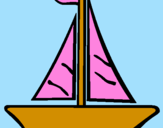 Coloring page Sailing boat painted byCAE