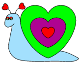 Coloring page Heart snail painted byella