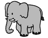 Coloring page Baby elephant painted byLynn