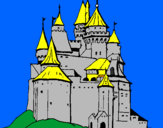 Coloring page Medieval castle painted byjoseph