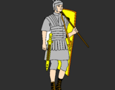 Coloring page Roman soldier painted byjoseph