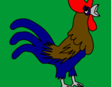 Coloring page Cock painted bysami