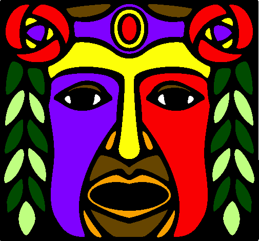 mayan mask drawing