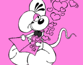 Coloring page Mouse in love painted byjulie 3.A