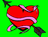 Coloring page Heart with arrow painted byDanya Wazzy