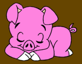 Coloring page Piglet painted byDanya Wazzy