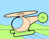 Coloring page Little helicopter painted byJo