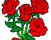 Coloring page Bunch of roses painted bysofie