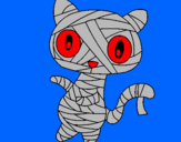 Coloring page Doodle the cat mummy painted byrikke