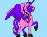 Coloring page Unicorn with wings painted bymaria