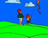 Coloring page Kite painted bymin drage