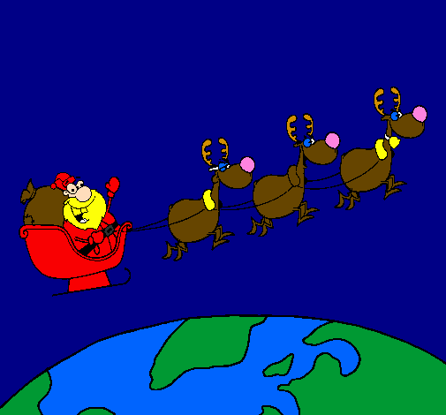 Father Christmas delivering presents 3