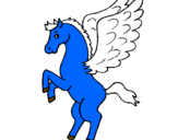 Coloring page Pegasus on hind legs painted byoliver.w.r