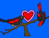 Coloring page Birds painted byKK