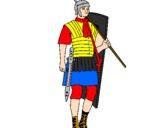 Coloring page Roman soldier painted byXavier