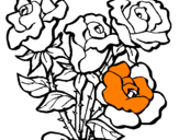 Coloring page Bunch of roses painted bysat