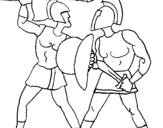 Coloring page Gladiator fight painted bys