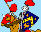 Coloring page Knight on horseback painted byjeny