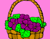 Coloring page Basket of flowers 6 painted byahad