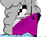 Coloring page Steamboat painted byReuben B.