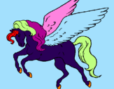 Coloring page Pegasus flying painted bydiego