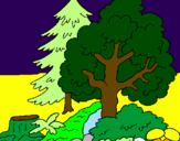 Coloring page Forest painted byskarlyth krysthell