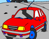Coloring page Car on the road painted bycaue