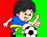 Coloring page Boy playing football painted byhriday