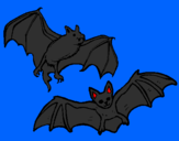 Coloring page A pair of bats painted byGuiullermo