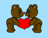 Coloring page Bears in love painted bylovee