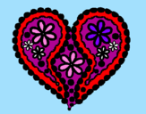 Coloring page Heart of flowers painted bymariana
