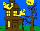 Coloring page Ghost house painted byjordy