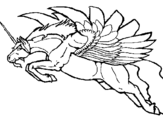 Coloring page Winged unicorn painted byLeaf
