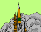 Coloring page Rocket launch painted byreubenb