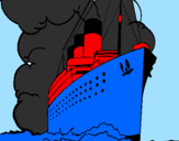 Coloring page Steamboat painted by boaz