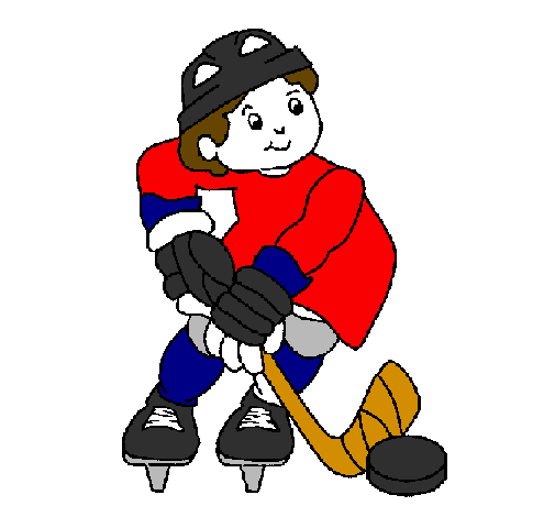 Little boy playing hockey