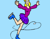 Coloring page Female ice skater painted byGIULIA