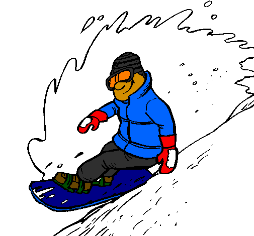 Descent on snowboard