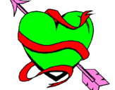 Coloring page Heart with arrow painted byo26ur6uiyth
