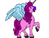 Coloring page Unicorn with wings painted byo7wp