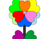 Coloring page Heart flower painted byuuiprf