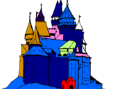 Coloring page Medieval castle painted byzack and luke