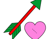 Coloring page Heart and arrow painted byo26urh