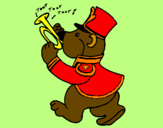 Coloring page Bear trumpet player painted byJUAN DAVID