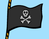 Coloring page Pirate flag painted byemanu8ele