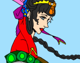 Coloring page Chinese princess painted bychina