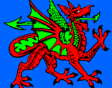 Coloring page Aggressive dragon painted byDrew