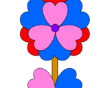 Coloring page Heart flower painted byuuip