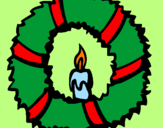 Coloring page Christmas wreath II painted byJUAN DAVID