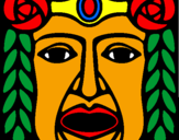 Coloring page Maya  Mask painted byatila